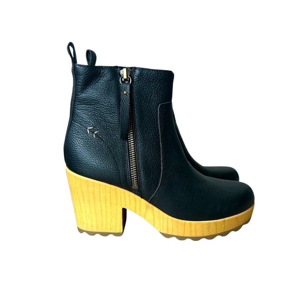 Dr. Scholl’s Original Collection Black Leather Chunky Platform Boots size 7 - Picture 3 of 7